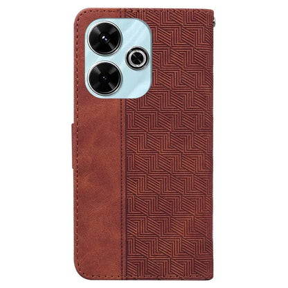 For Xiaomi Redmi 13 5G / 13 4G / Poco M6 4G Case PU Leather Wallet Geometry Imprint Phone Cover