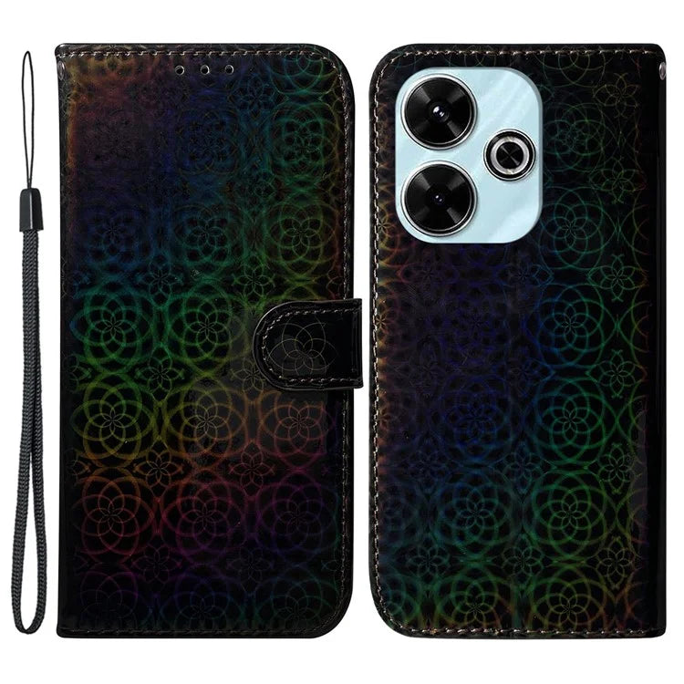 For Xiaomi Redmi 13 5G / 13 4G / Poco M6 4G Phone Case Dazzling Flower Anti-Scratch Leather Cover