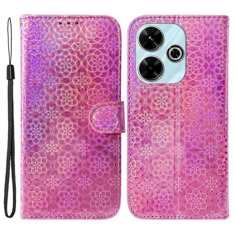 For Xiaomi Redmi 13 5G / 13 4G / Poco M6 4G Phone Case Dazzling Flower Anti-Scratch Leather Cover