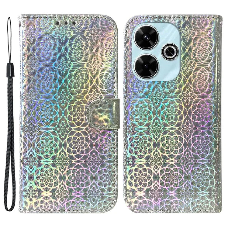 For Xiaomi Redmi 13 5G / 13 4G / Poco M6 4G Phone Case Dazzling Flower Anti-Scratch Leather Cover
