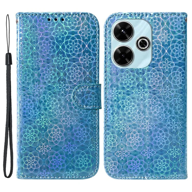 For Xiaomi Redmi 13 5G / 13 4G / Poco M6 4G Phone Case Dazzling Flower Anti-Scratch Leather Cover