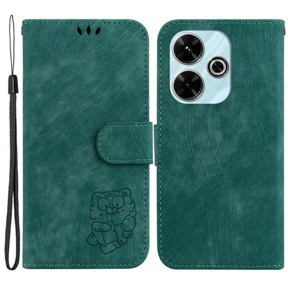 For Xiaomi Redmi 13 5G / 13 4G / Poco M6 4G Case Leather Wallet Cute Tiger Imprint Phone Cover