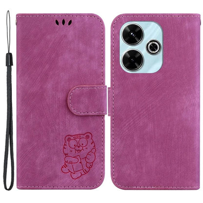 For Xiaomi Redmi 13 5G / 13 4G / Poco M6 4G Case Leather Wallet Cute Tiger Imprint Phone Cover