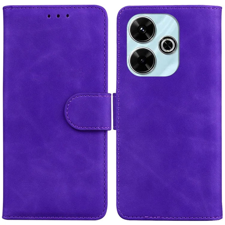 For Xiaomi Redmi 13 5G / 13 4G / Poco M6 4G Case Solid Color Leather Wallet Phone Cover