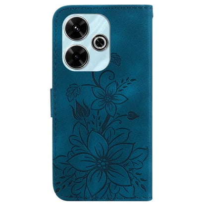 For Xiaomi Redmi 13 5G / 13 4G / Poco M6 4G Case PU Leather Lily Flower Anti-Drop Phone Cover