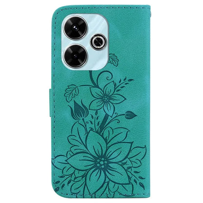 For Xiaomi Redmi 13 5G / 13 4G / Poco M6 4G Case PU Leather Lily Flower Anti-Drop Phone Cover
