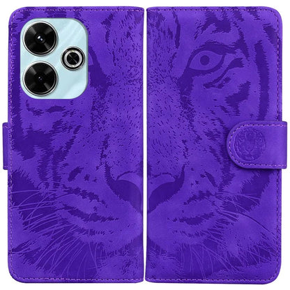 For Xiaomi Redmi 13 5G / 13 4G / Poco M6 4G Case Tiger Imprint Anti-Fall PU Leather Phone Cover