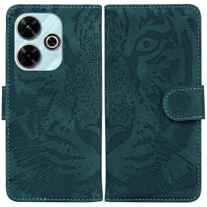 For Xiaomi Redmi 13 5G / 13 4G / Poco M6 4G Case Tiger Imprint Anti-Fall PU Leather Phone Cover