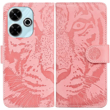 For Xiaomi Redmi 13 5G / 13 4G / Poco M6 4G Case Tiger Imprint Anti-Fall PU Leather Phone Cover