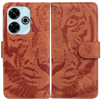 For Xiaomi Redmi 13 5G / 13 4G / Poco M6 4G Case Tiger Imprint Anti-Fall PU Leather Phone Cover