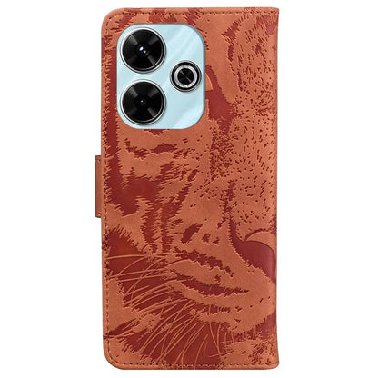 For Xiaomi Redmi 13 5G / 13 4G / Poco M6 4G Case Tiger Imprint Anti-Fall PU Leather Phone Cover