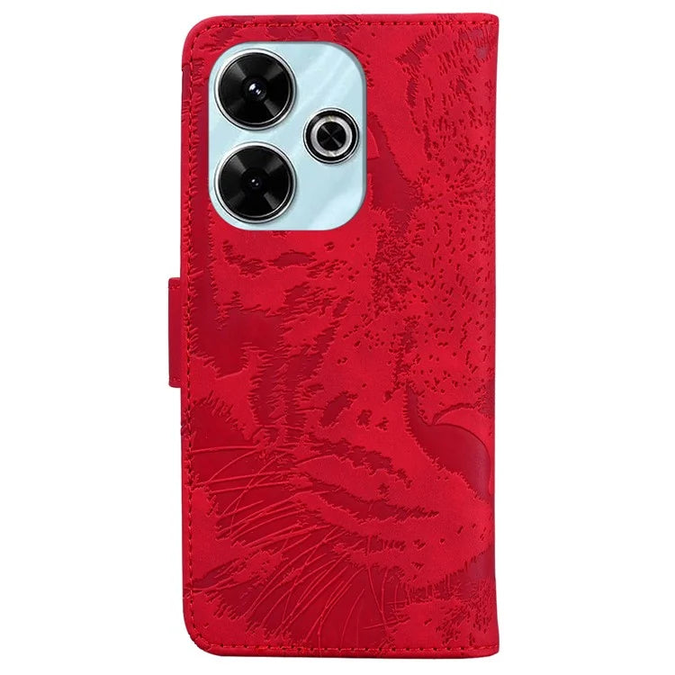 For Xiaomi Redmi 13 5G / 13 4G / Poco M6 4G Case Tiger Imprint Anti-Fall PU Leather Phone Cover