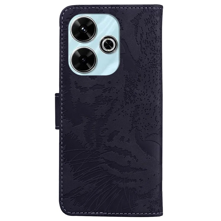 For Xiaomi Redmi 13 5G / 13 4G / Poco M6 4G Case Tiger Imprint Anti-Fall PU Leather Phone Cover