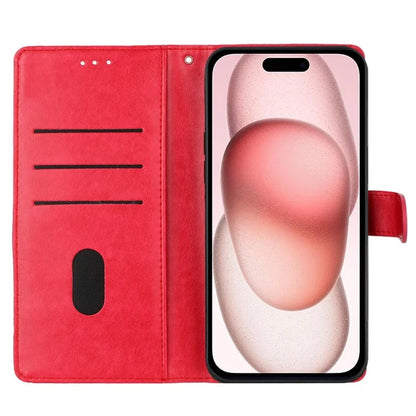 For iPhone 15 Wallet Case Butterfly Floral Imprint Leather Phone Cover with Strap