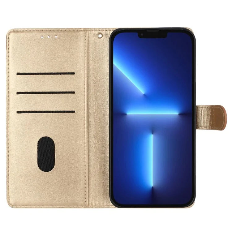 For iPhone 13 Pro Wallet Case Butterfly Floral Imprint Leather Phone Cover with Stand
