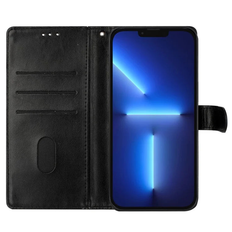 For iPhone 13 Pro Wallet Case Butterfly Floral Imprint Leather Phone Cover with Stand