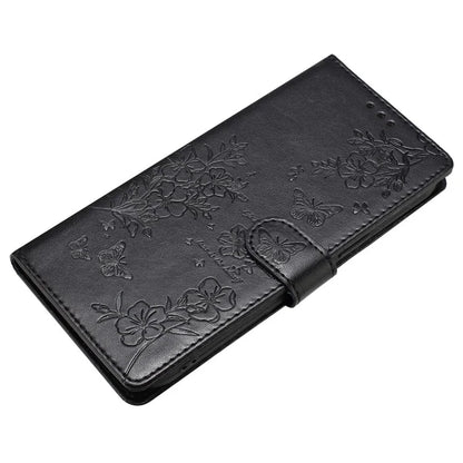 For iPhone 13 Pro Wallet Case Butterfly Floral Imprint Leather Phone Cover with Stand