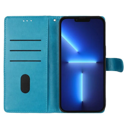 For iPhone 13 Pro Wallet Case Butterfly Floral Imprint Leather Phone Cover with Stand