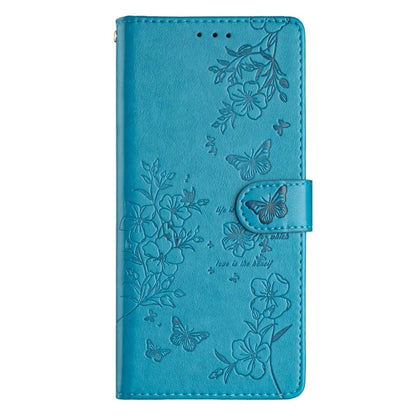 For iPhone 13 Pro Wallet Case Butterfly Floral Imprint Leather Phone Cover with Stand