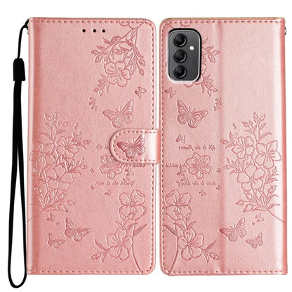 For Samsung Galaxy A14 5G Phone Case Butterfly Floral Imprint Leather Flip Cover with Wallet