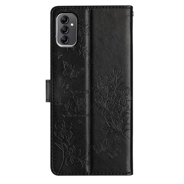 For Samsung Galaxy A14 5G Phone Case Butterfly Floral Imprint Leather Flip Cover with Wallet
