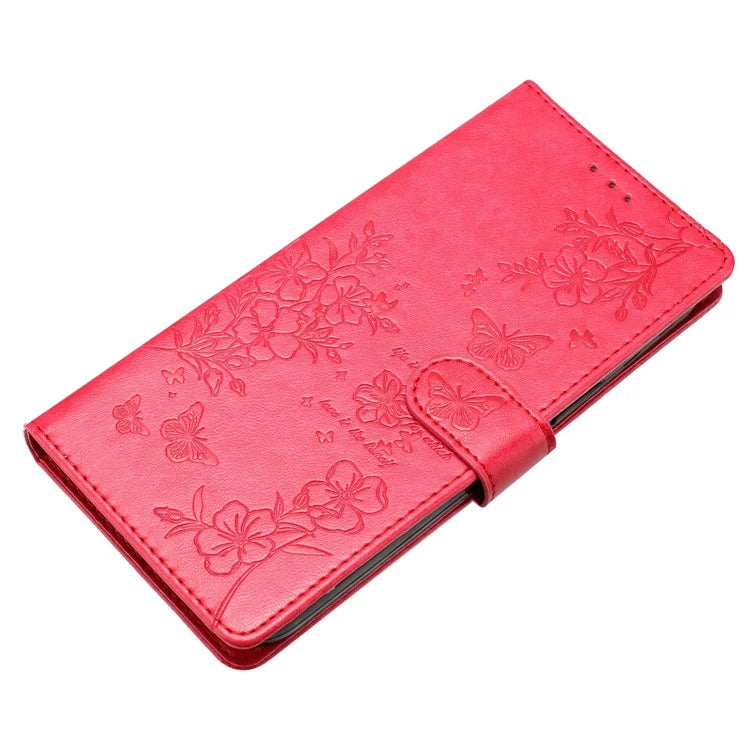 For Samsung Galaxy A14 5G Phone Case Butterfly Floral Imprint Leather Flip Cover with Wallet