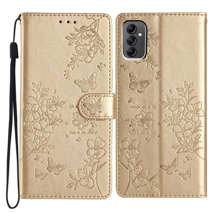 For Samsung Galaxy A14 5G Phone Case Butterfly Floral Imprint Leather Flip Cover with Wallet