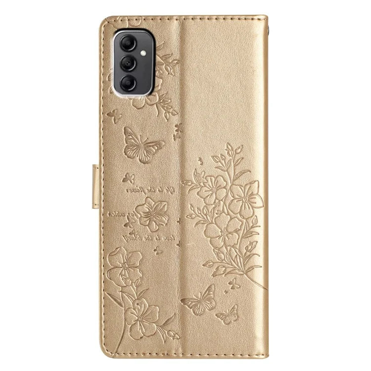 For Samsung Galaxy A14 5G Phone Case Butterfly Floral Imprint Leather Flip Cover with Wallet