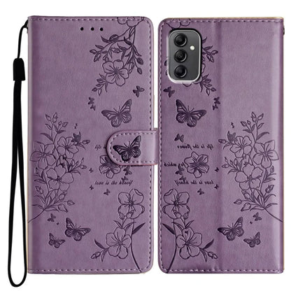 For Samsung Galaxy A14 5G Phone Case Butterfly Floral Imprint Leather Flip Cover with Wallet