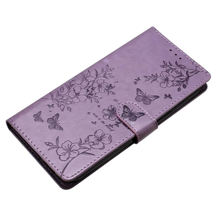 For Samsung Galaxy A14 5G Phone Case Butterfly Floral Imprint Leather Flip Cover with Wallet