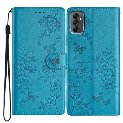 For Samsung Galaxy A14 5G Phone Case Butterfly Floral Imprint Leather Flip Cover with Wallet
