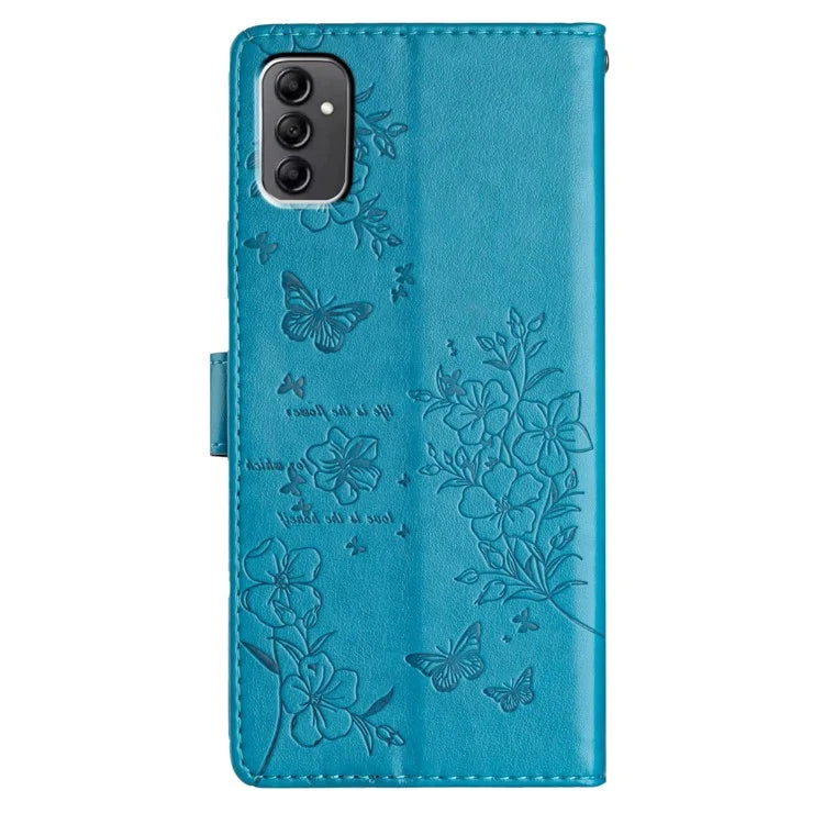 For Samsung Galaxy A14 5G Phone Case Butterfly Floral Imprint Leather Flip Cover with Wallet