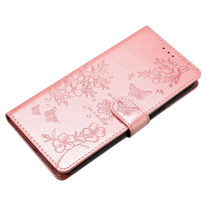 For Samsung Galaxy S24+ Case Butterfly Floral Imprint Leather Phone Cover with Wallet