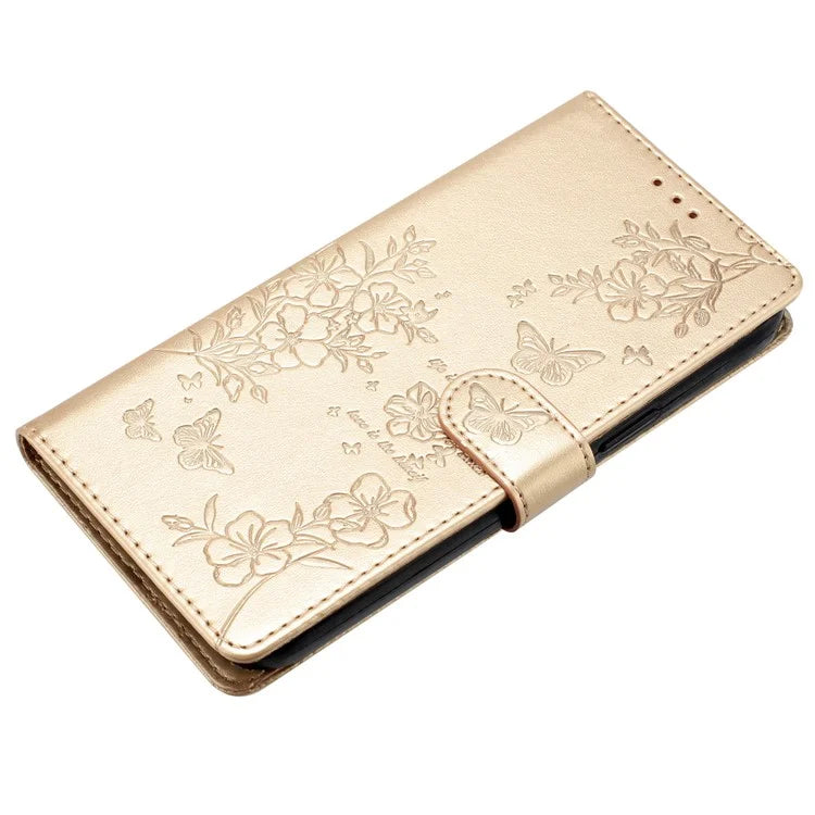 For Samsung Galaxy S24+ Case Butterfly Floral Imprint Leather Phone Cover with Wallet