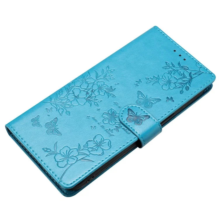 For Samsung Galaxy S24+ Case Butterfly Floral Imprint Leather Phone Cover with Wallet