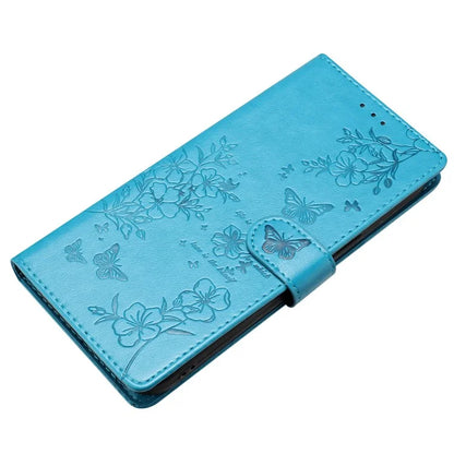 For Samsung Galaxy S24+ Case Butterfly Floral Imprint Leather Phone Cover with Wallet