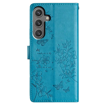 For Samsung Galaxy S24+ Case Butterfly Floral Imprint Leather Phone Cover with Wallet