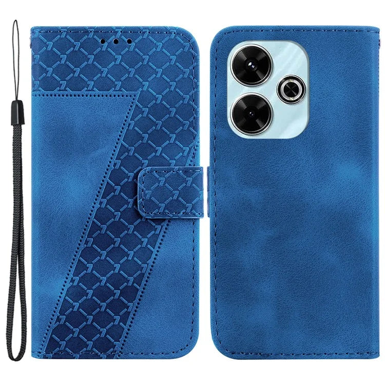 For Xiaomi Redmi 13 5G / 13 4G / Poco M6 4G Case 7-Shaped Pattern Leather Protection Phone Cover