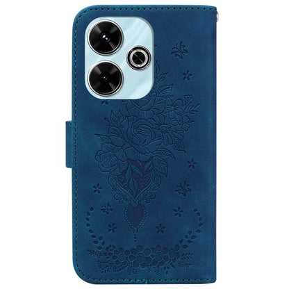 For Xiaomi Redmi 13 5G / 13 4G / Poco M6 4G Case Butterfly Rose Flower Leather+TPU Protective Phone Cover