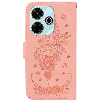 For Xiaomi Redmi 13 5G / 13 4G / Poco M6 4G Case Butterfly Rose Flower Leather+TPU Protective Phone Cover
