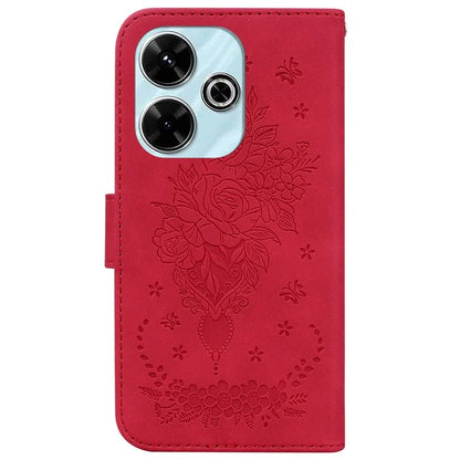 For Xiaomi Redmi 13 5G / 13 4G / Poco M6 4G Case Butterfly Rose Flower Leather+TPU Protective Phone Cover