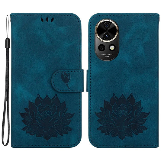 For Huawei nova 12 5G Phone Case Lotus Imprint Leather Stand Wallet Cover