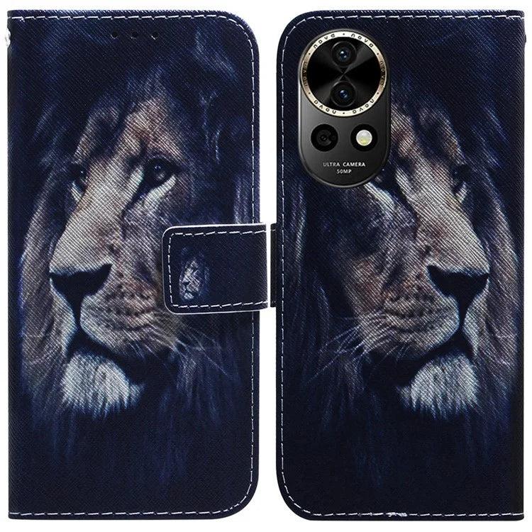 For Huawei nova 12 5G Leather Case Pattern Print Wallet Phone Cover