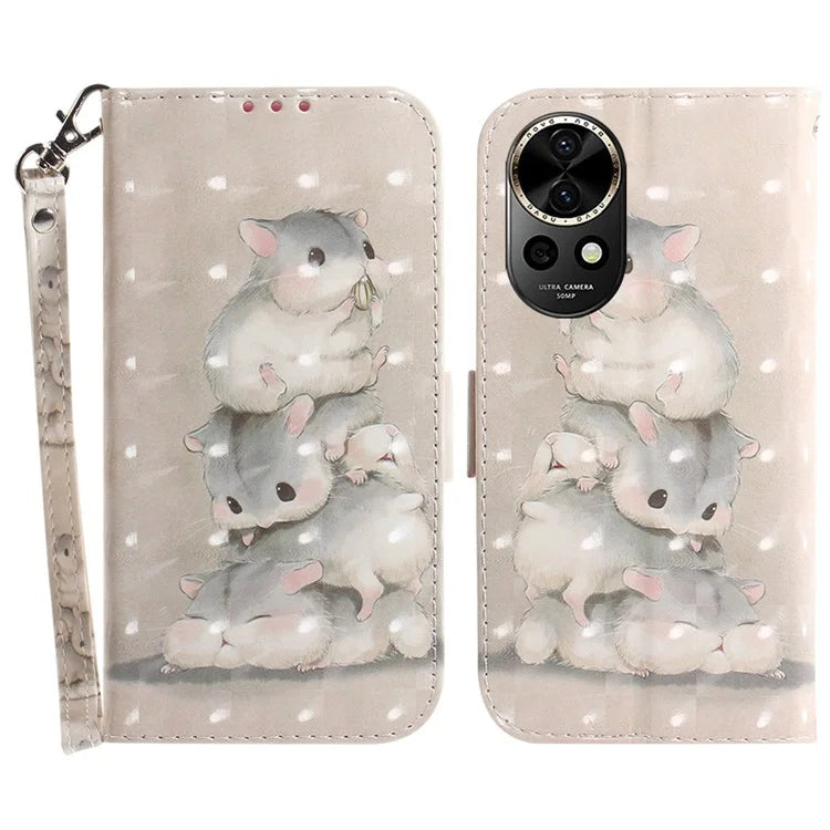 For Huawei nova 12 5G Wallet Case 3D Pattern Print Leather Phone Cover