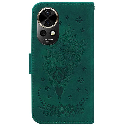 For Huawei nova 12 5G Wallet Case PU Leather Phone Cover Butterfly Flower Imprint