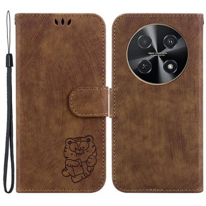 For Huawei nova 12i 4G Leather Wallet Case Cute Tiger Imprint Phone Cover