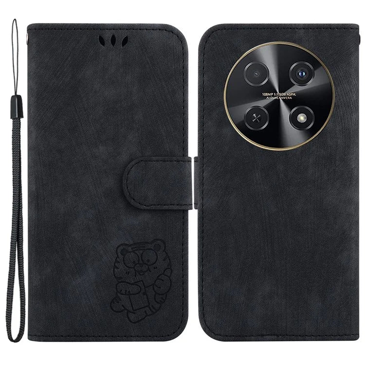 For Huawei nova 12i 4G Leather Wallet Case Cute Tiger Imprint Phone Cover