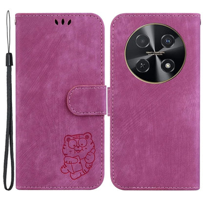 For Huawei nova 12i 4G Leather Wallet Case Cute Tiger Imprint Phone Cover