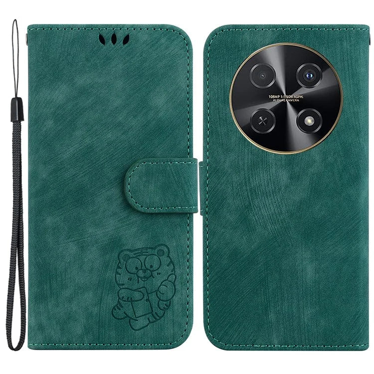 For Huawei nova 12i 4G Leather Wallet Case Cute Tiger Imprint Phone Cover