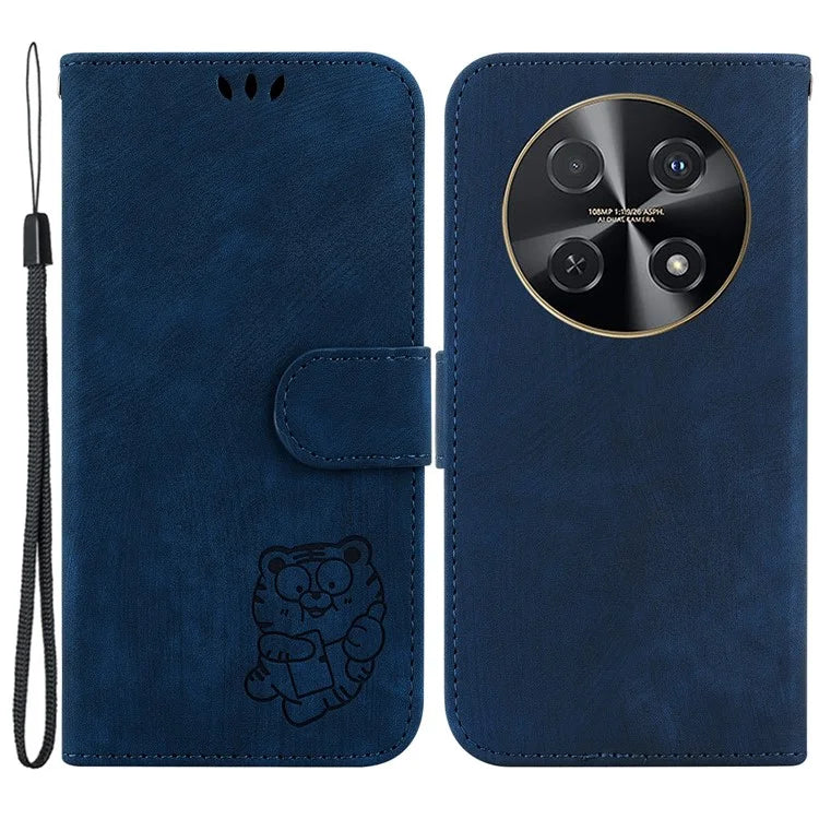For Huawei nova 12i 4G Leather Wallet Case Cute Tiger Imprint Phone Cover